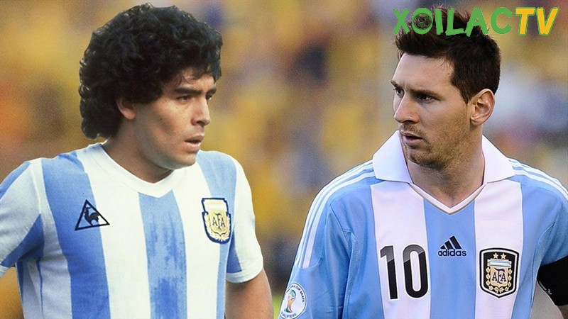 Messi và Maradona đều là huyền thoại của bóng đá Argentina